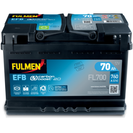Batterie Fiamm EFB TR720 70Ah/720A FIAMM - Batterie - Démarrage -  Éléctricité
