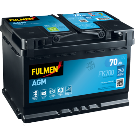Batterie Fulltech 12V 70AH 760A AGM +D Batt70700 :  : Importateur  de pneus en Guadeloupe