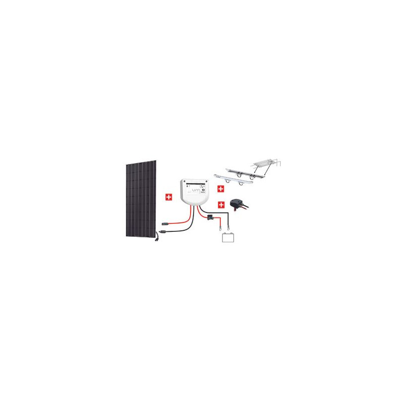KIT NAUTISME PORTIQUE 150W 12V MPPT - PANNEAU STANDARD - RÉGULATEUR MPPT