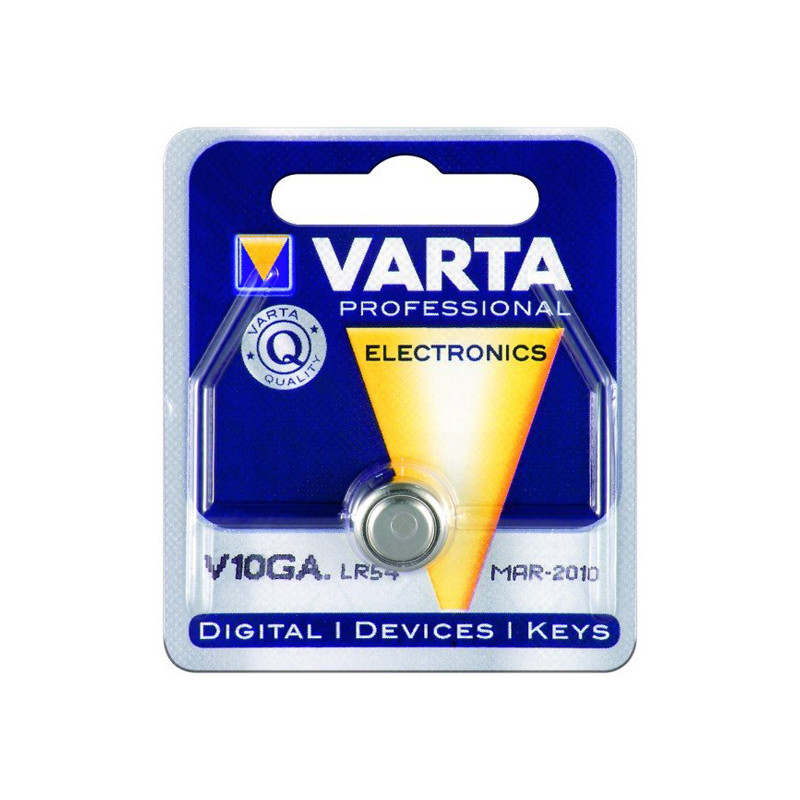 PILE BOUTON VARTA PROFESSIONAL V10GA / LR54  1.5V Alcaline Blister de 1