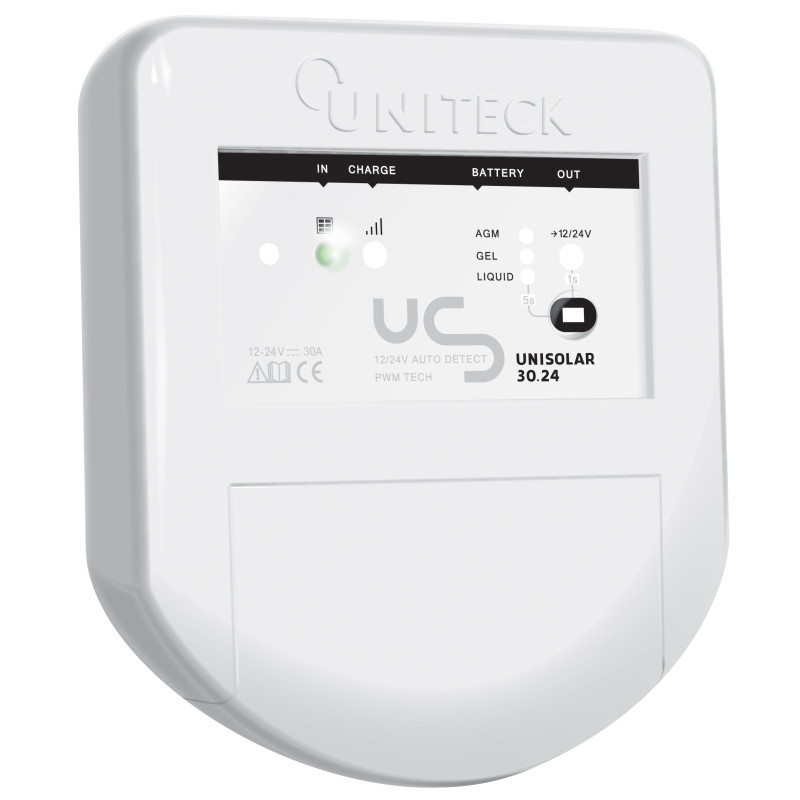RÉGULATEUR DE CHARGE SOLAIRE PWM - 12/24V - 30A UNISOLAR 30.24