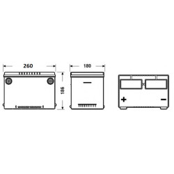BATTERIE DEMARRAGE FULMEN / EXIDE 12V 70Ah 740A Borne AMERICAINE (+ à Gauche en Façade)