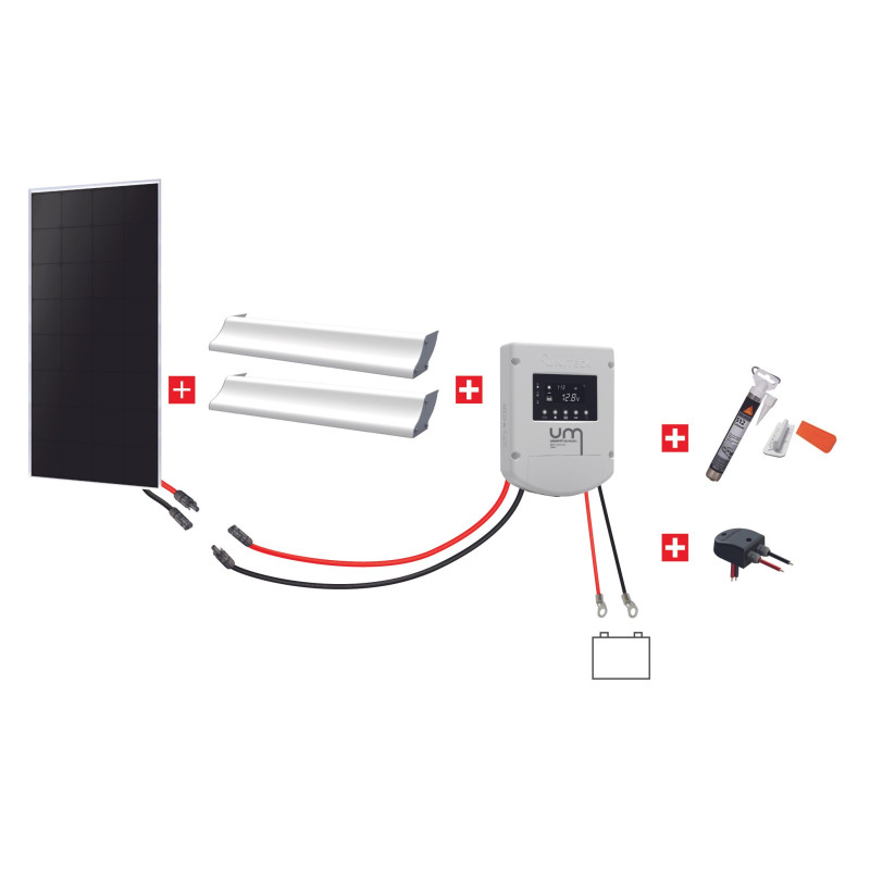 KIT CAMPING-CAR 120W 12V BACK CONTACT MPPT - PANNEAU BACK CONTACT - RÉGULATEUR MPPT
