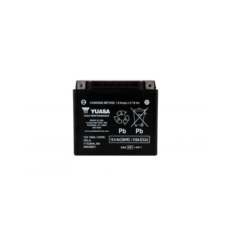 BATTERIE MOTO YUASA NANO AGM YTX20HL-BS 12V 19Ah