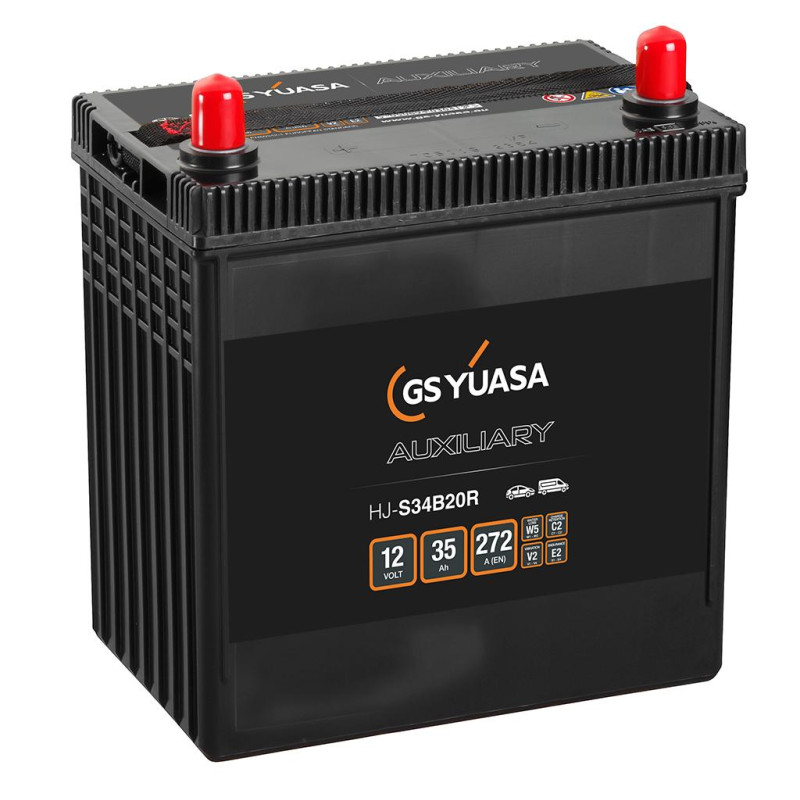 BATTERIE DEMARRAGE  MICRO HYBRIDE AGM 12V 35Ah-272A YUASA HJ-S34B20R
