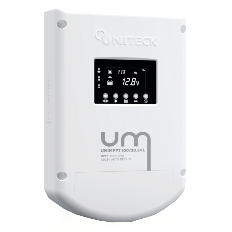 RÉGULATEUR DE CHARGE SOLAIRE MPPT - 12/24V - 30A - LCD / UNIMPPT 100/30.24L