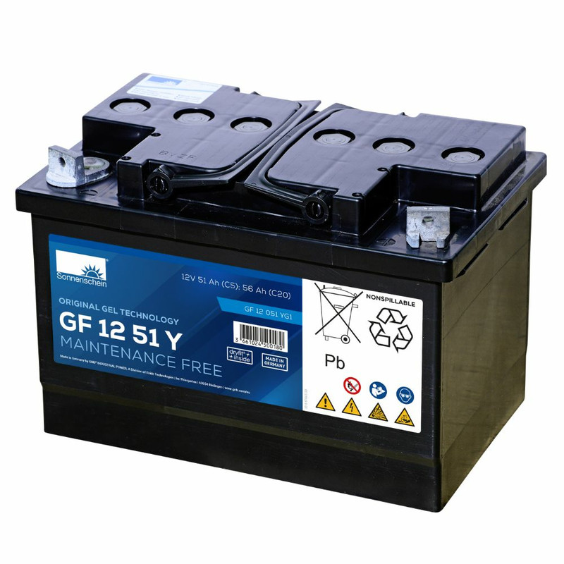 BATTERIE TRACTION GEL SONNENSCHEIN  12V 55Ah-C20 / 50Ah-C5