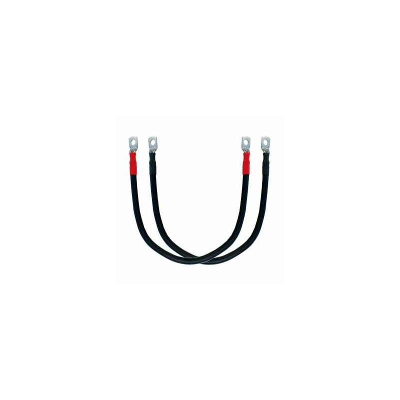 CABLE SOUPLE 35mm² NOIR et ROUGE 0.4m avec cosse à sertir M8