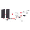 KIT NAUTISME PORTIQUE 200W 12V (2x100W) MPPT - PANNEAU STANDARD - RÉGULATEUR MPPT