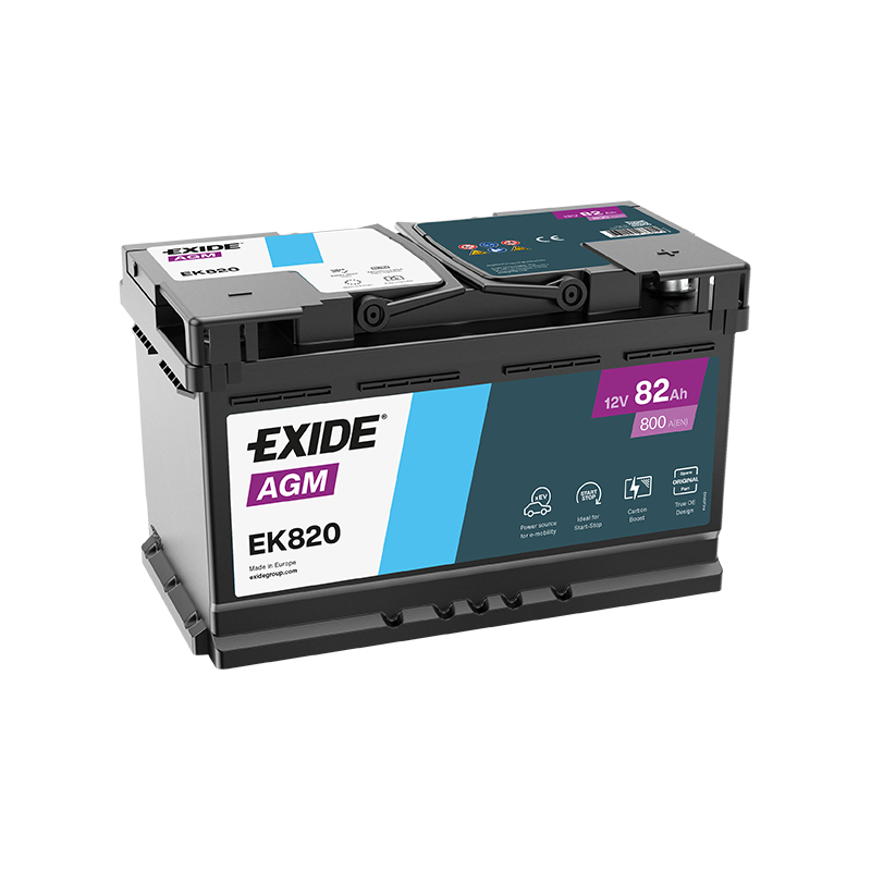 BATTERIE DEMARRAGE MICRO HYBRIDE 12V 82Ah-800A EXIDE / FULMEN