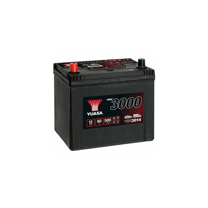 BATTERIE DEMARRAGE 12V 60Ah-500A + à Gauche Type Japonaise Borne Classique