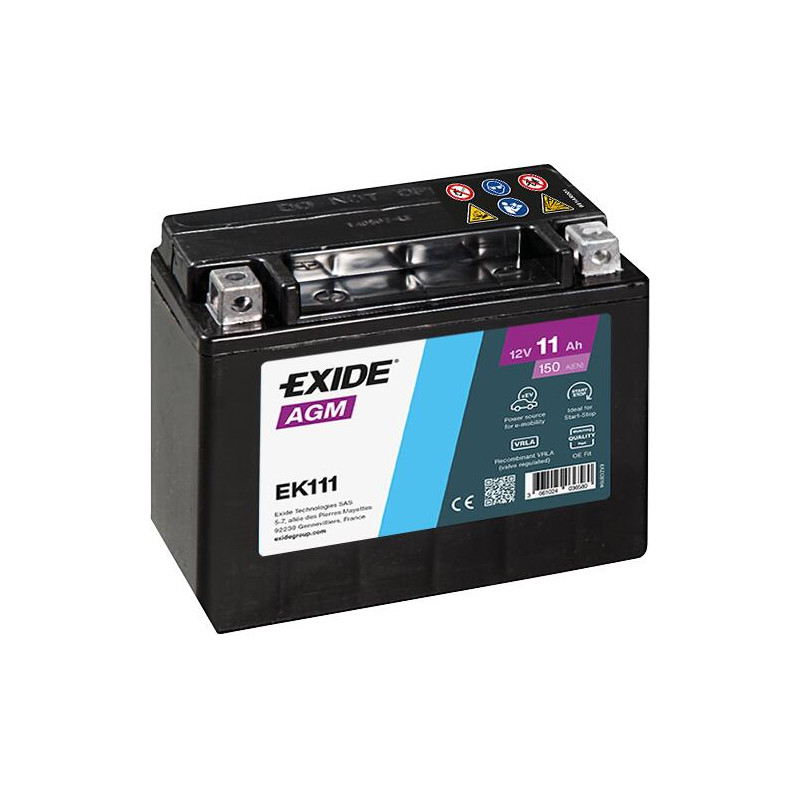 BATTERIE MICRO HYBRIDE 12V 11Ah 150A EXIDE