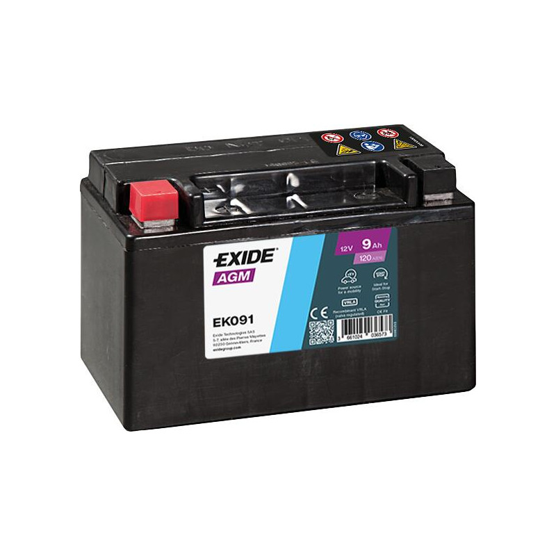 BATTERIE MICRO HYBRIDE 12V 9Ah-120A EXIDE / FULMEN
