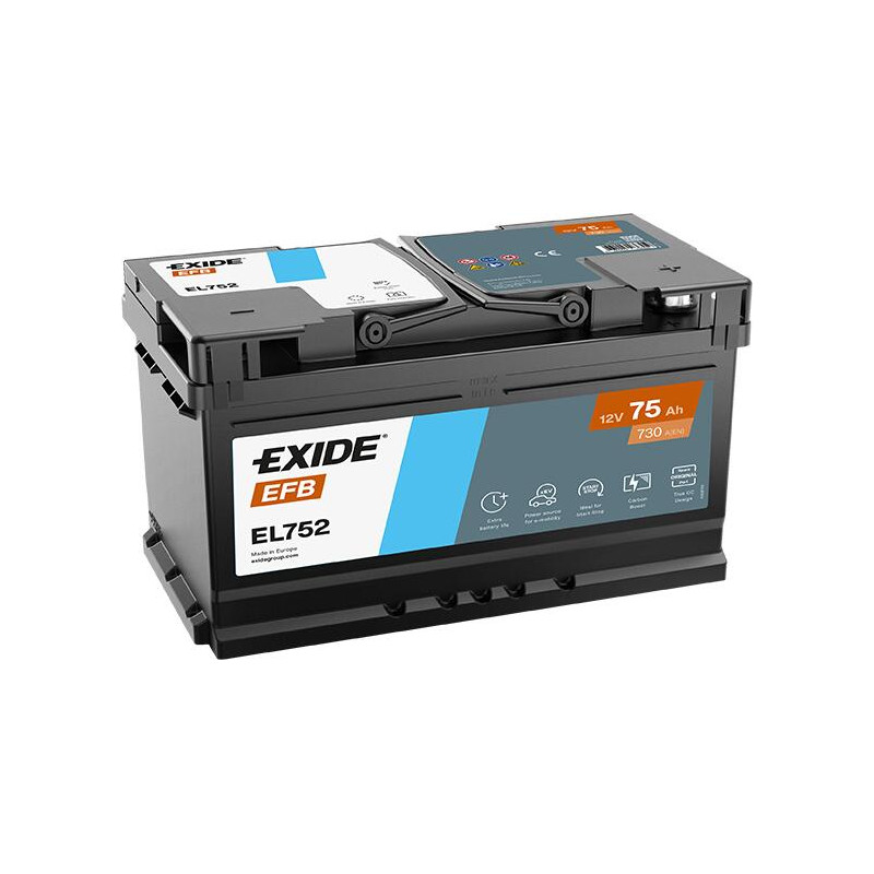 BATTERIE MICRO HYBRIDE EFB STOP AND START 12V 75Ah-730A FULMEN / EXIDE
