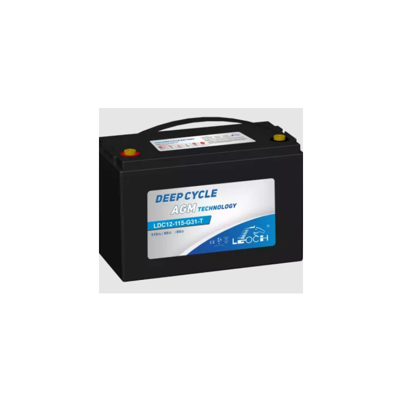 BATTERIE LEOCH SEMI-TRACTION AGM PLOMB CARBONE 12V 115Ah-C20 / 95Ah-C5