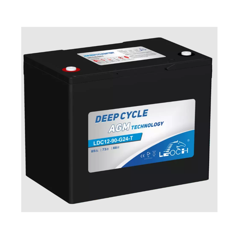 BATTERIE LEOCH SEMI-TRACTION AGM PLOMB CARBONE 12V 85Ah-C20 / 73Ah-C5