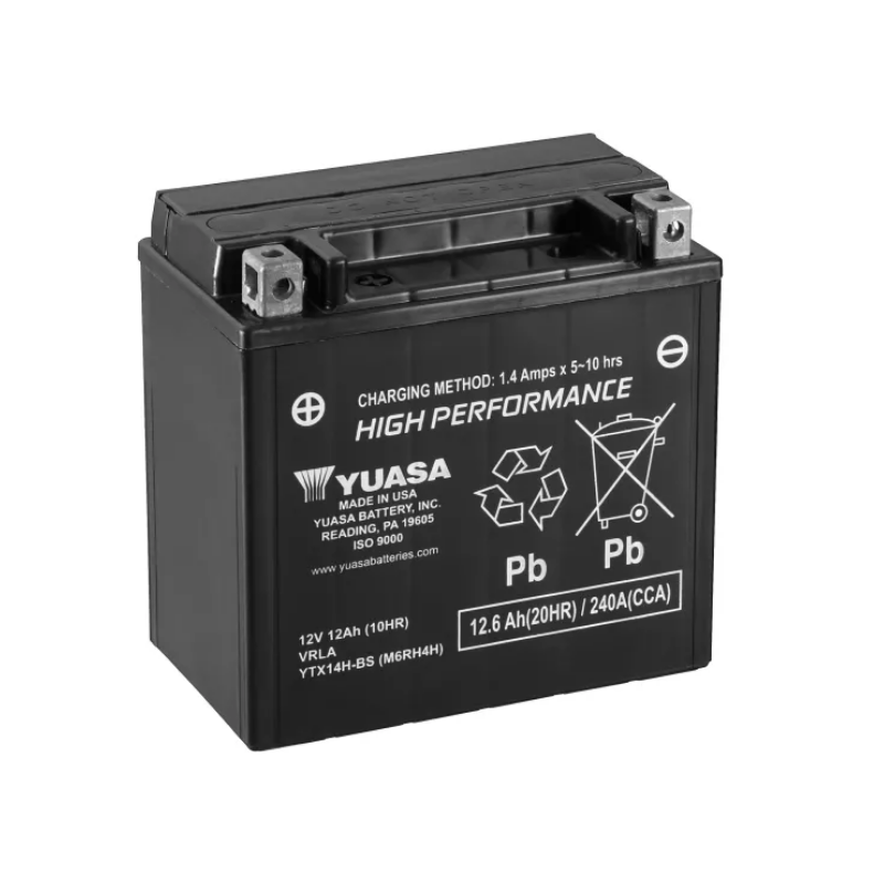 BATTERIE MOTO YUASA AGM YTX14H-BS 12V 12AH 240A